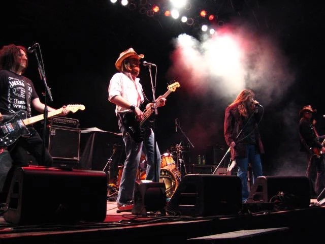 A band performing on stage